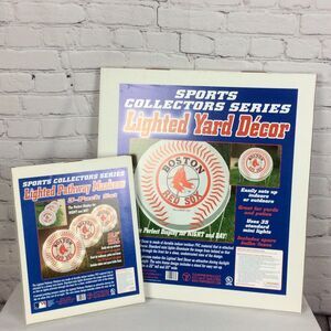Boston Red Sox MLB Baseball Lighted Yard Signs PVC & Wire Frame (4) 1 Lg/3 Small